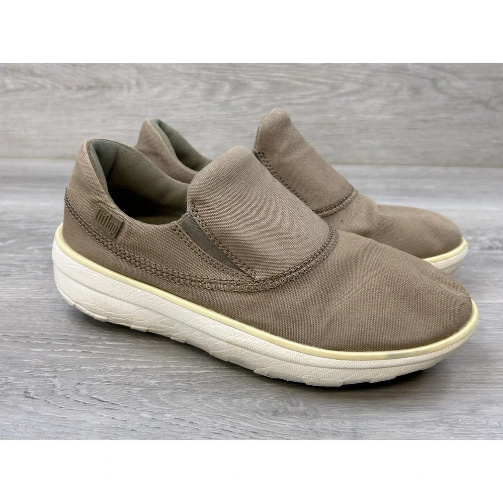 Fitflop Women's Sneakers Brown Fabric Orthopedic‎ Supportive Casual 5 Arch Shoes